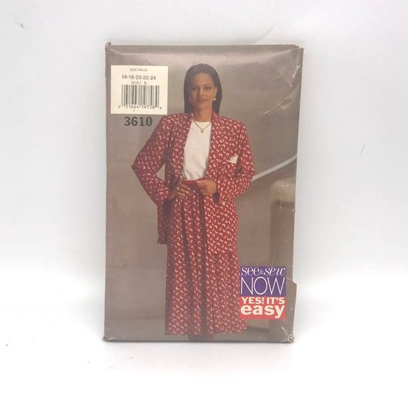 UNCUT Vintage Sewing PATTERN See and Sew Now 3610, Butterick Very Easy 1994 Miss - Picture 1 of 2